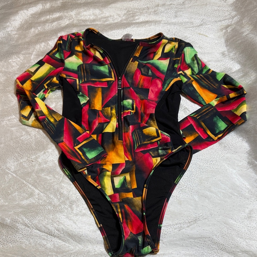 Mermaid swimwear Colorful Geometric women One Piece size S